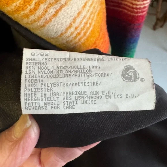 Woolrich wool x-large vintage blanket western 
southwest Aztec striped jacket - Picture 11 of 13